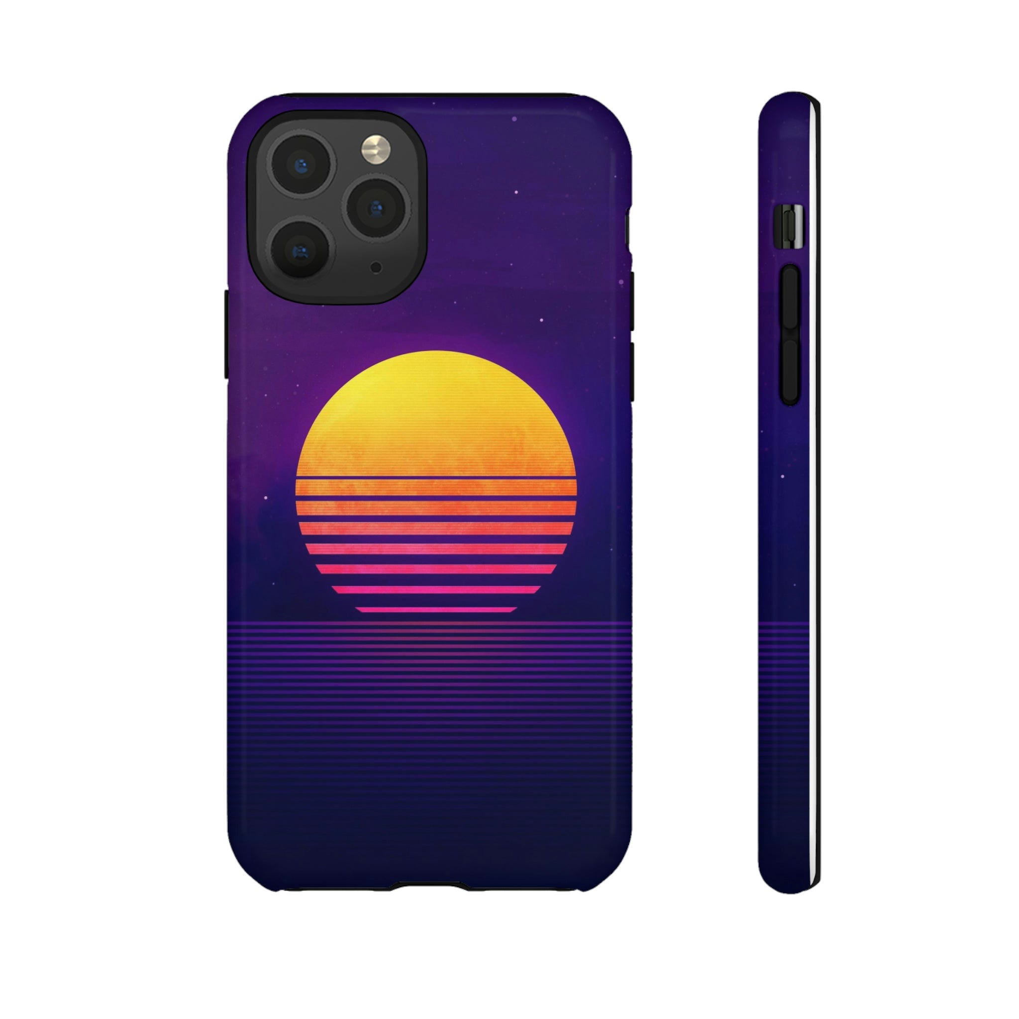 Retrowave Sunset - Dual Layered, Full Body, Armored Phone Case for iPhone 13/Samsung Galaxy S22/Google Pixel 6
