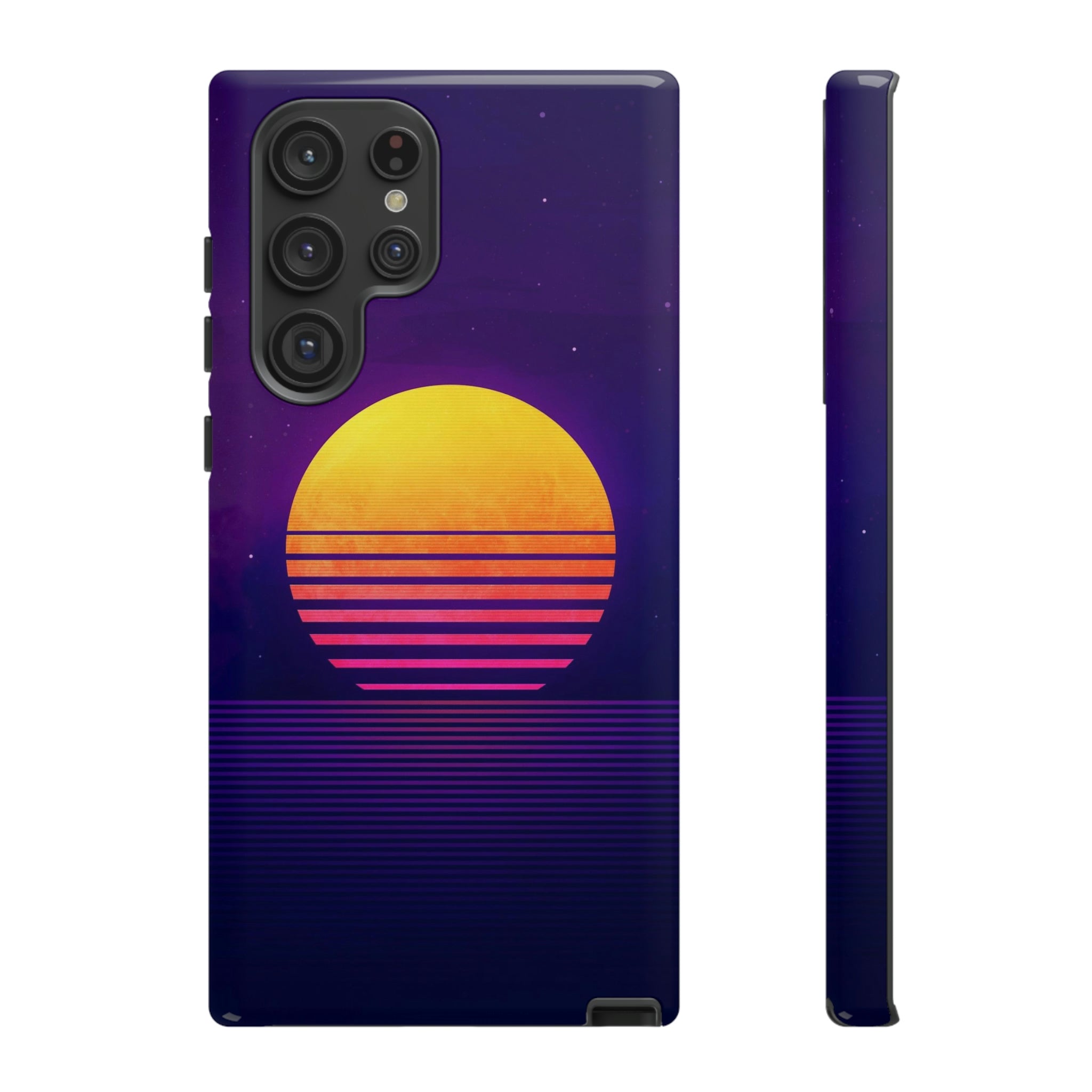 Retrowave Sunset - Dual Layered, Full Body, Armored Phone Case for iPhone 13/Samsung Galaxy S22/Google Pixel 6